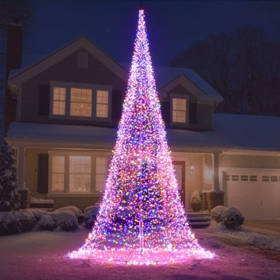 Christmas Lights Outdoor - Dış Mekan Bayrak Direği LED Noel